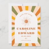 Foto Rainbow Wavy Groovy Bewaar de datum Qr-code Save The Date (Voorkant)