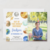 Foto Raket Outer Space Verjaardag Uitnodigingen (Voorkant)