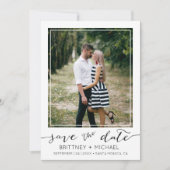 Foto Rand Modern Wit Bewaar de Datum Save The Date (Voorkant)