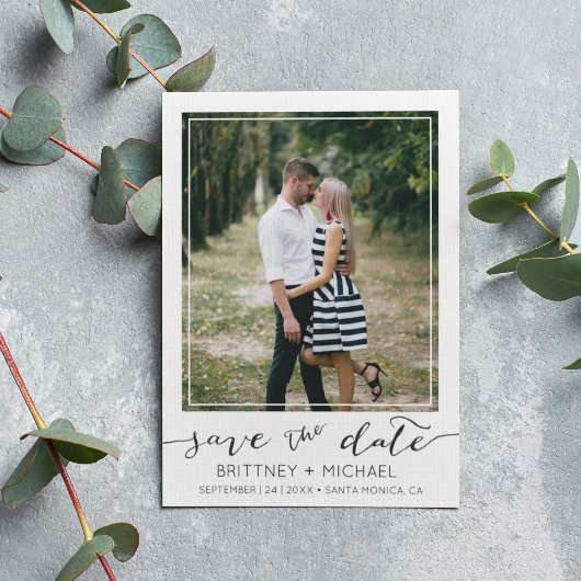 Foto Rand Modern Wit Bewaar de Datum Save The Date