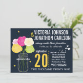 Foto Ranunculus Roos Typography Modern Wedding Kaart (Staand voorkant)