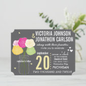 Foto Ranunculus Typography Modern Wedding Kaart (Staand voorkant)