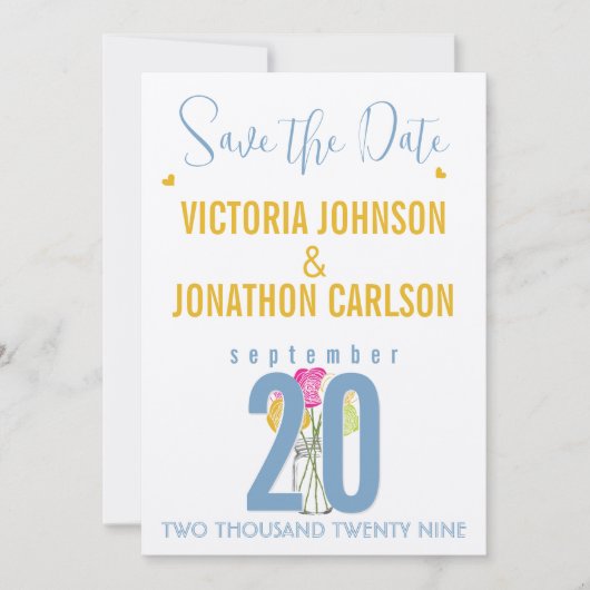 Foto Ranunculus Typography Modern Wedding Kaart (Voorkant)