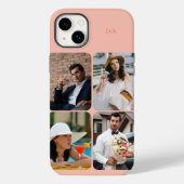 Foto-raster 4 afbeeldingen naam of initialen Oranj Case-Mate iPhone Case (Achterkant)