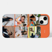 Foto-raster 6 afbeeldingen naam of initialen Oranj Case-Mate iPhone Case (Achterkant (horizontaal))