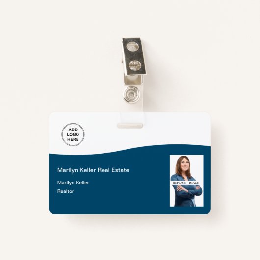 Foto Real Estate Logo Name Badge (Voorkant met clip)