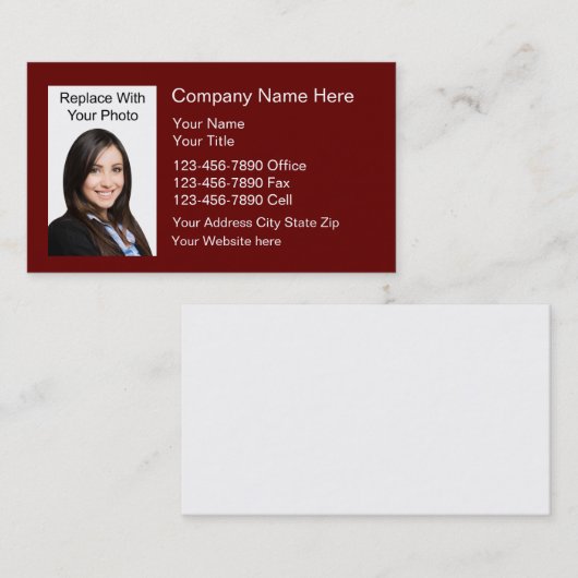 Foto Real Estate Professional Visitekaartjes (Voorkant / Achterkant)