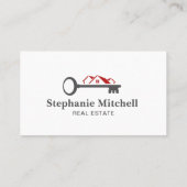 Foto Real Estate Realtor Key House Red invoegen Visitekaartje (Achterkant)