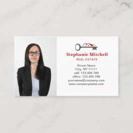 Foto Real Estate Realtor Key House Red invoegen Visitekaartje