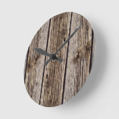 Foto Realistic Rustic, Weathered Wood Board Ronde Klok (Hoek)