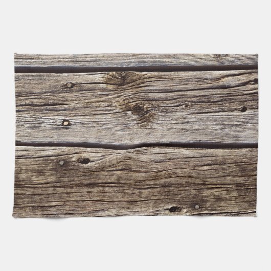 Foto Realistic Rustic, Weathered Wood Board Theedoek (Horizontaal)