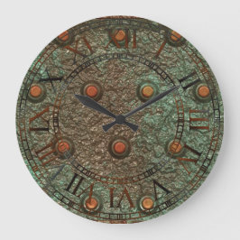 Foto Realistisch Steampunk Bord Metal Rusty Steel Grote Klok