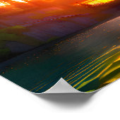 Foto realistische schilderwaterval in de zonnebank poster (Hoek)