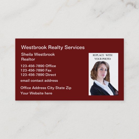 Foto Realtor Business Card-sjabloon Visitekaartje (Voorkant)