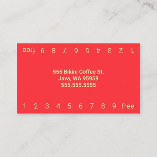 Foto Red Bikini Coffee Drive-Thru Loyalty Card (Achterkant)