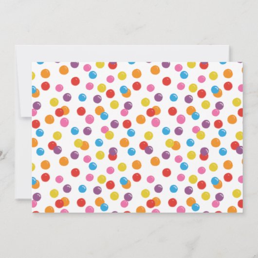 Foto: Red Gumball Machine Snoep Bubble Gum Party Kaart (Achterkant)