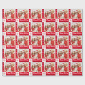 Foto Red Holiday Wrapping Paper Cadeaupapier (Vlak)