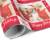 Foto Red Holiday Wrapping Paper Cadeaupapier (Rol Hoek)