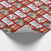 Foto Red Holiday Wrapping Paper Cadeaupapier (Hoek)