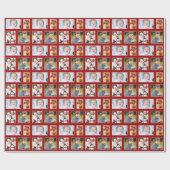Foto Red Holiday Wrapping Paper Cadeaupapier (Vlak)