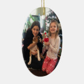 Foto Red Merry Christmas PERSONALISEREN Keramisch Ornament (Rechts)