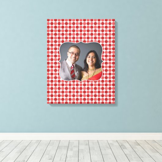 Foto Red Polka [16x20] inch Canvas Print (Insitu (Houten vloer))