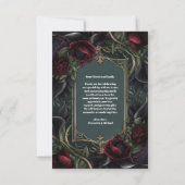 Foto Red Roses Gothic Halloween bruiloft Bedankkaart (Achterkant)