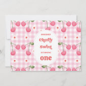 Foto Red Someone Cherry Sweet Birthday Invitation Kaart (Achterkant)
