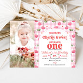 Foto Red Someone Cherry Sweet Birthday Invitation Kaart