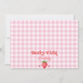 Foto Red Strawberry Berry Sweet 1st Birthday Kaart (Achterkant)