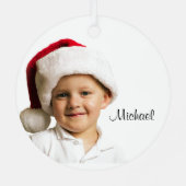 Foto: Red, White en Gold Kerstmis | Aanpassen Metalen Ornament (Achterkant)