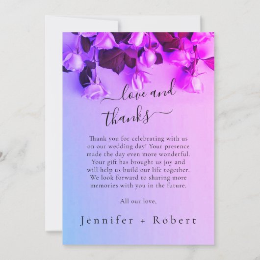 Foto Regenboog Bruiloft Dank u kaart (Achterkant)