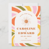 Foto Regenboog Golvend Groovy Save the Date Qr Cod (Voorkant)