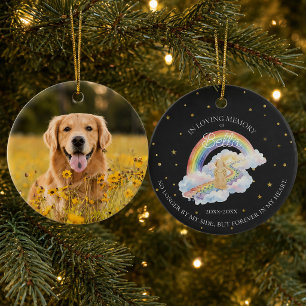 Foto Regenboogbrug Lab Hond Engel Huisdier Herdenk Keramisch Ornament