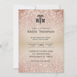 Foto Registered Nurse Afstuderen Gold Invitation Kaart