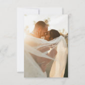 Foto Reisbestemming Bruiloft Zwart Bedankkaart (Achterkant)