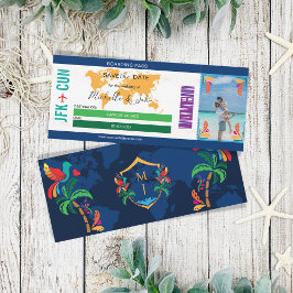 Foto Reizen Boarding Pass Mexico Sla de datum op Kaart