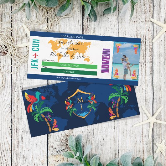 Foto Reizen Boarding Pass Mexico Sla de datum op Kaart