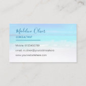 Foto Reizen Professioneel Ocean Beach Zee Blauw Visitekaartje (Achterkant)