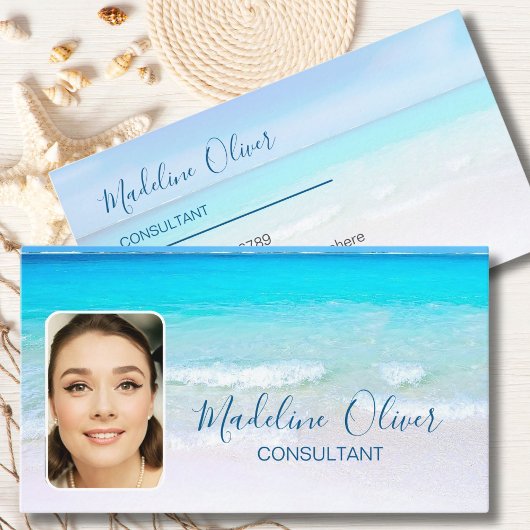 Foto Reizen Professioneel Ocean Beach Zee Blauw Visitekaartje