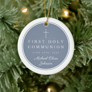 Foto Religieus Kruis Jongen Eerste Communie Keramisch Ornament