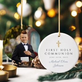 Foto Religieus Kruis Jongen Eerste Communie Keramisch Ornament