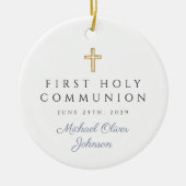 Foto Religieus Kruis Jongen Eerste Communie Keramisch Ornament (Voorkant)