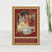 Foto Religieuze Baby Jesus Christmas Angels Feestdagen Kaart (Voorkant)
