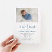 Foto Religieuze Cross Blue Boy Baptisme Kaart