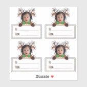 Foto Rendier Cadeautagesticker Sticker (Vel)