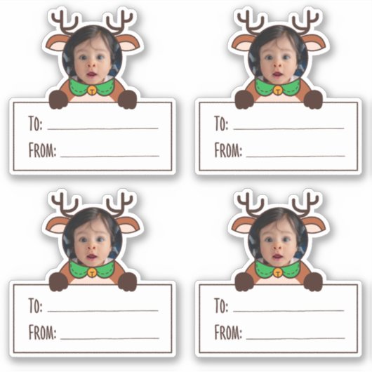 Foto Rendier Cadeautagesticker Sticker (Voorkant)