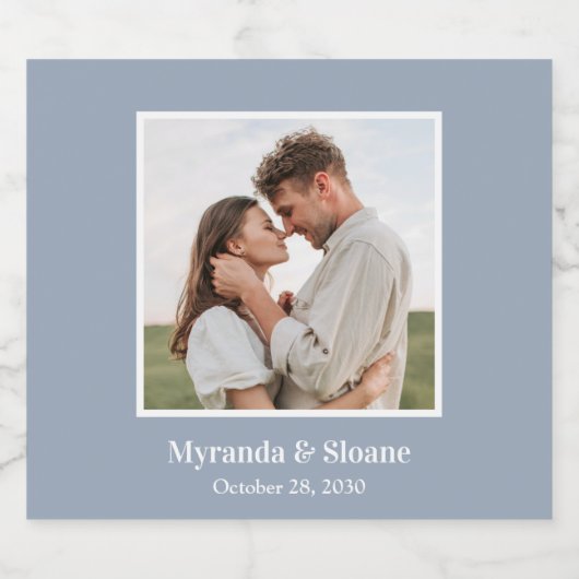 Foto repesal Dinner Dusty Blue Sparkling Wijnetiket (Enkel label)