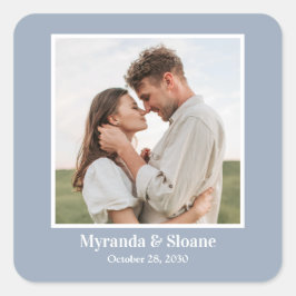 Foto repesal Dinner Dusty Blue Vierkante Sticker