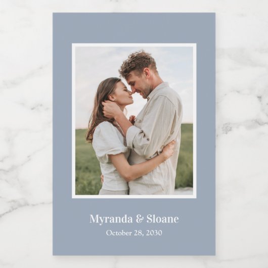 Foto repesal Dinner Dusty Blue Wijn Etiket (Enkel label)